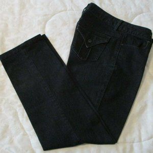 Vera Wang Straight Leg Black Denim Jeans sz 6 Flap Pockets Y2K